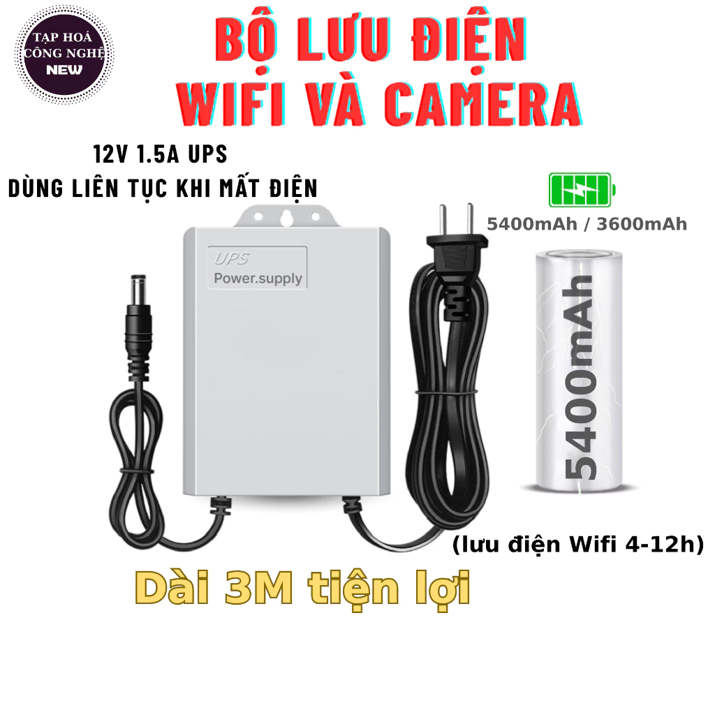 Bộ Lưu Điện UPS 12V Cho Wifi, Camera