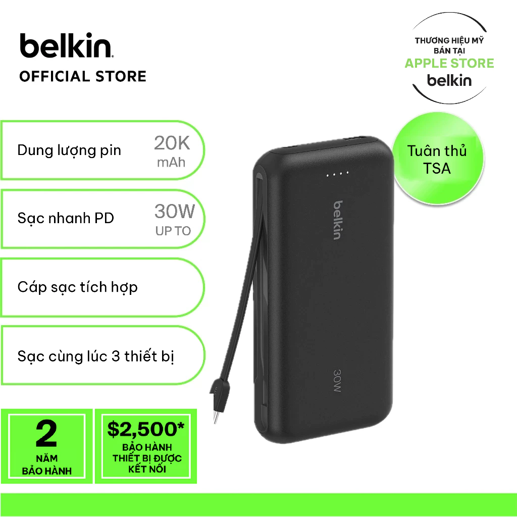 Sạc Dự Phòng Belkin 20000mAh 30W